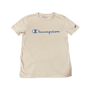 Girl’s Peach Beige Pink Champion Short-Sleeve Tee Large